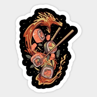 Sushi dragon japanese culture Sticker